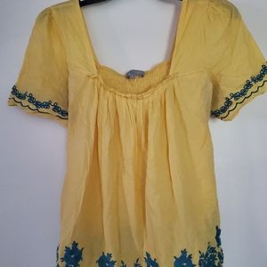 Embroidered yellow blouse